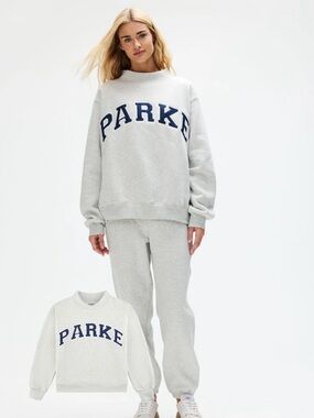 PARKER Oversized Heather Gray Logo Sweatshirt - Women's